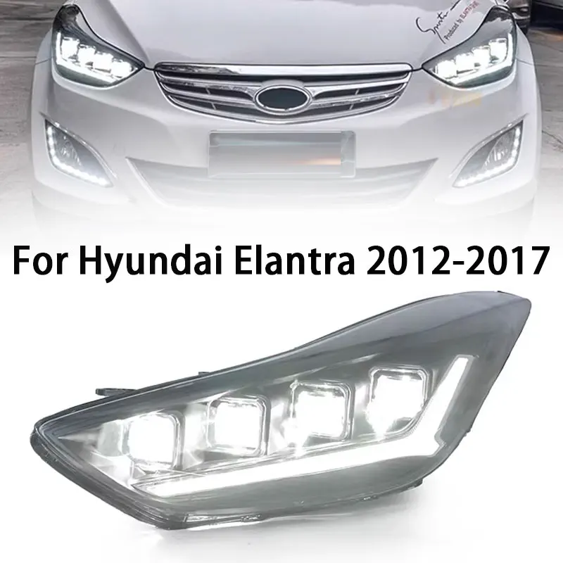 

Фара в сборе для Hyundai Elantra светодиодный фара 2011-2017 фары Elantra DRL сигнал поворота фара дальнего света Angel Eye проектор