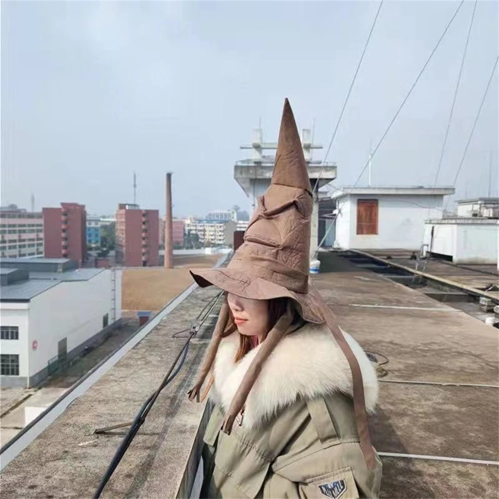 Fashion Movies Witch Wizard Hat Potters Sorting Hat Leather Halloween Party Props Dress Up Hat Men Cosplay Costume Accessories image 5