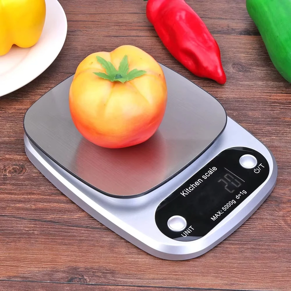 10/5kg 0.1g Digital Kitchen Scale LED Display Stainless Steel Panel Electronic Scales Home Jewelry Snacks Weighing Baking Tools
