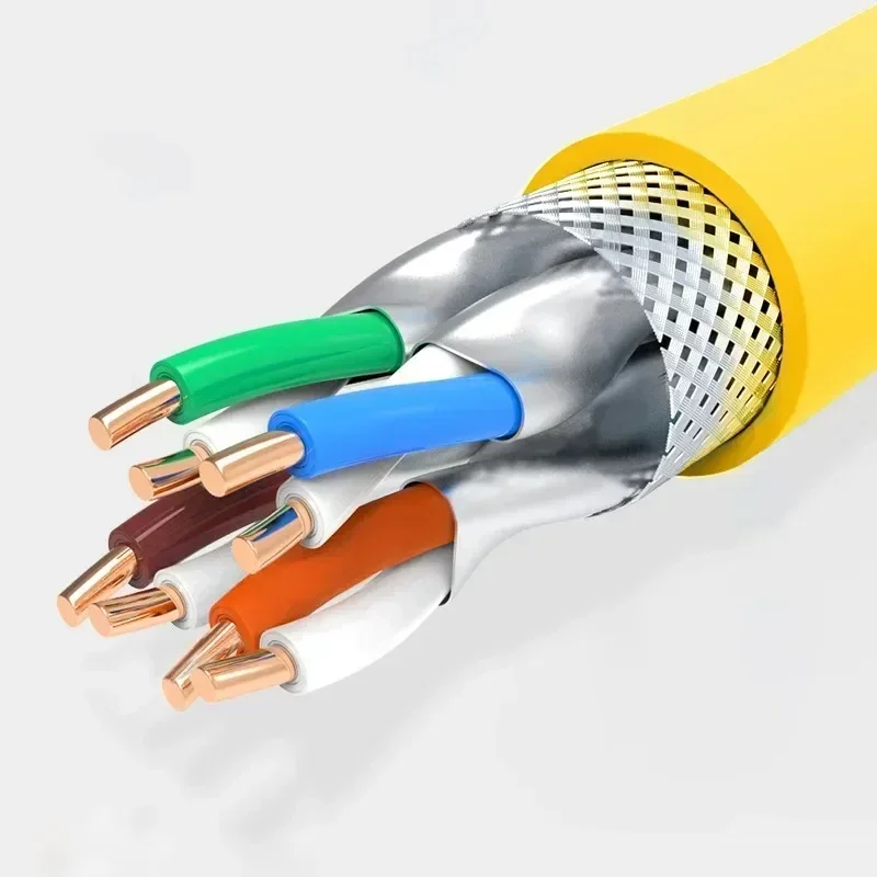 Ethernet Cable RJ45 CAT 8 Networking Wire 40G S FTP Double Shield 22AWG 24AWG Cat8 Oxygen Free Copper Cabo De Rede Internet