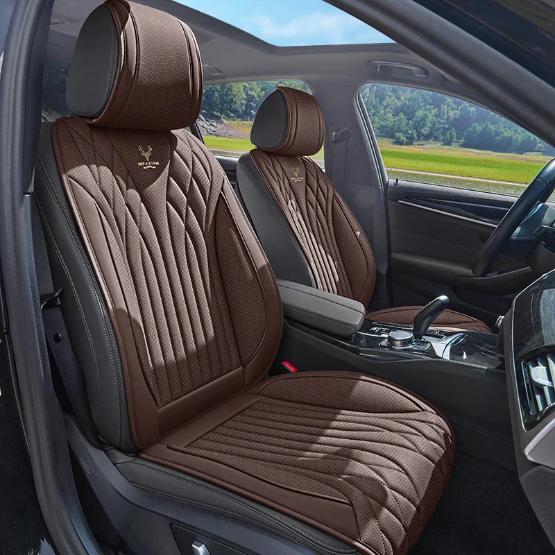 

Двойное сиденье для переднего ряда, роскошный чехол для автомобильного сиденья из кожи Nappa, универсальный размер, мягкий и удобный для сидения, подходит для всех сезонов, не скользит, 3D-поддержка боковин, улучшает качество вождения, доступен в 6 цветах