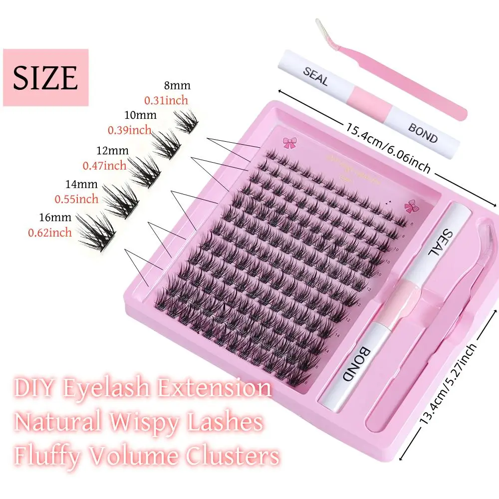 False mascara glue set 144 clusters of eye black set, puffy and thick 144 pieces of 3D effect mascara set DIY eye black set