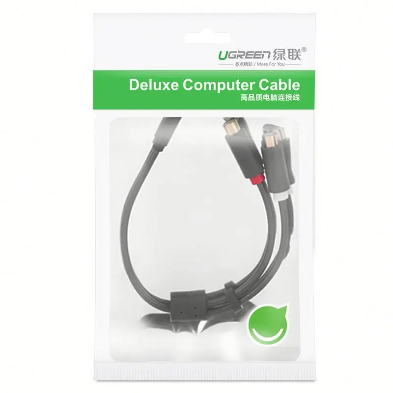 UGREEN 3.5mm Male to 2 RCA Female Jack Stereo Audio Cable Y Adapter Gold Plated Red and White to Headphone Cord Fast