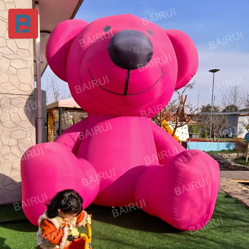 Parque de atracciones para niños, oso gigante inflable, animales de dibujos animados, osos rosas, modelo inflable, decoración de calle cuadrada del zoológico