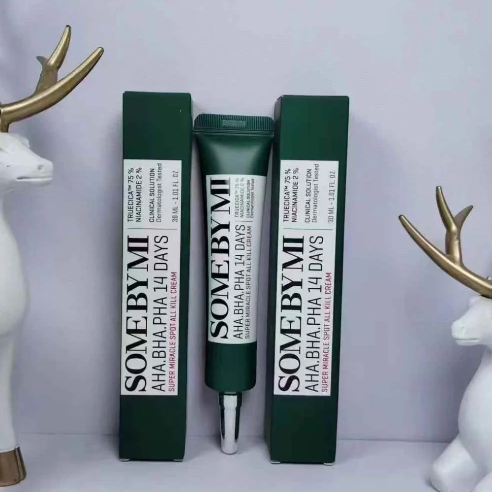كريم تفتيح معجزة ليوم 14 يومًا من SOMEBYMI AHA BHA PHA معقد لإزالة ندبات حب الشباب وصيغة تصحيح التصبغ