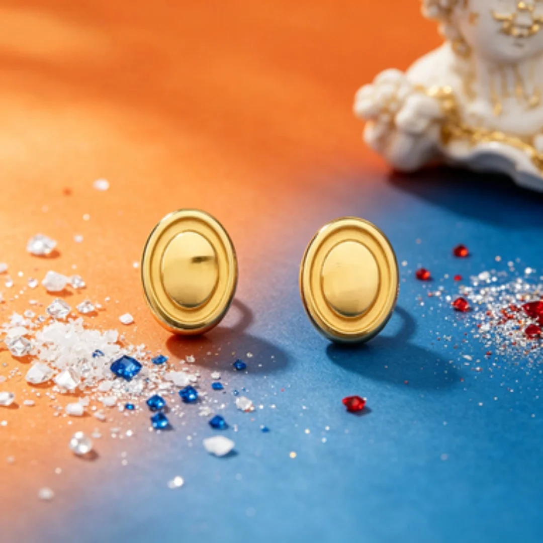 

Minimalist Little Golden Bean Earrings for Daily Luxury, Gold Earrings