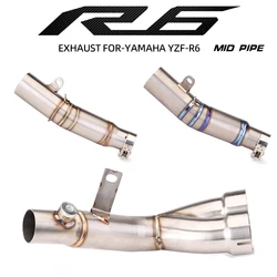 For YAMAHA YZF R6 2006-2025 Motorcycle Exhaust System Modified Stainless Titanium Alloy Adapter Middle Pipe Racing Escape Kit