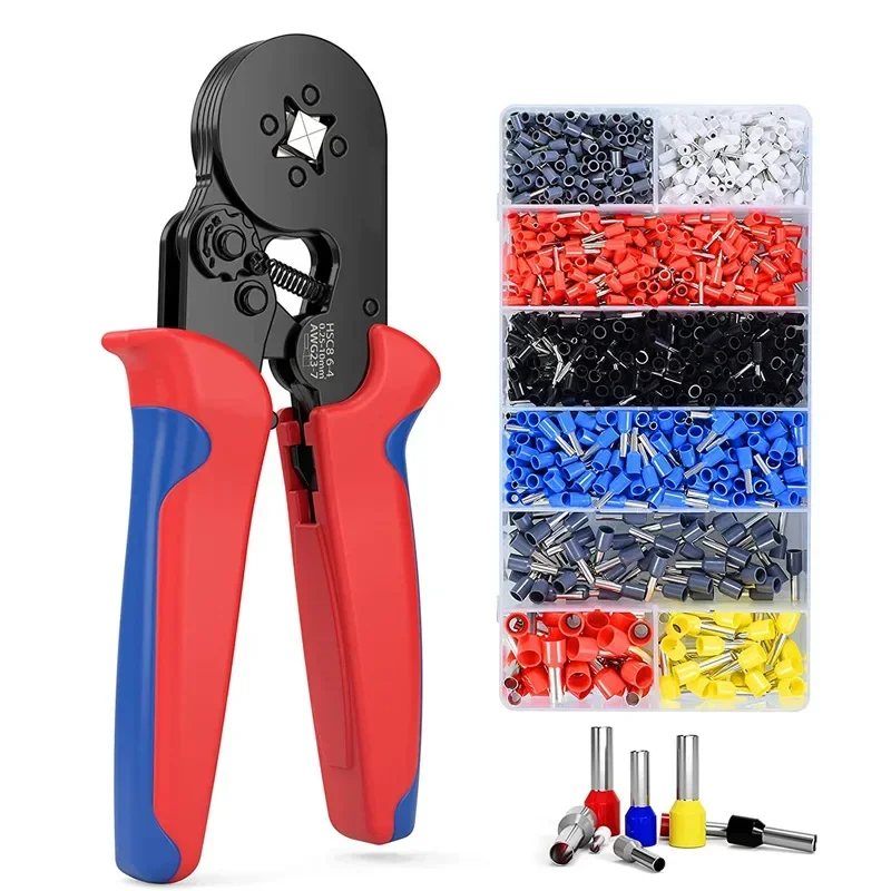 

Tubular Terminal Crimping Pliers HSC8 6-4A Crimper Wire Mini Ferrule Crimper Tools Household Electrical Kit