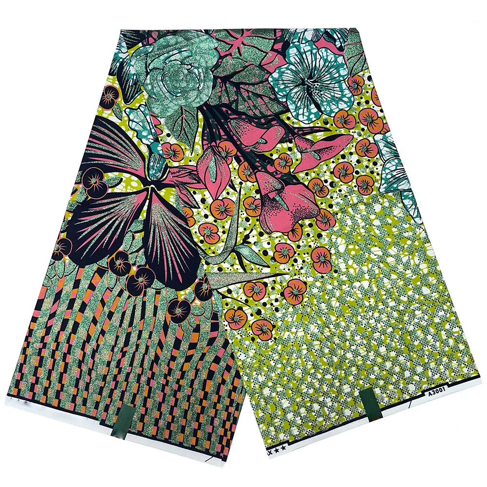 

New Arrived Grand Super 100% Cotton African Golden Wax Fabric High Quality Wax Print Ankara Fabric For Sewing Women Party Dress
