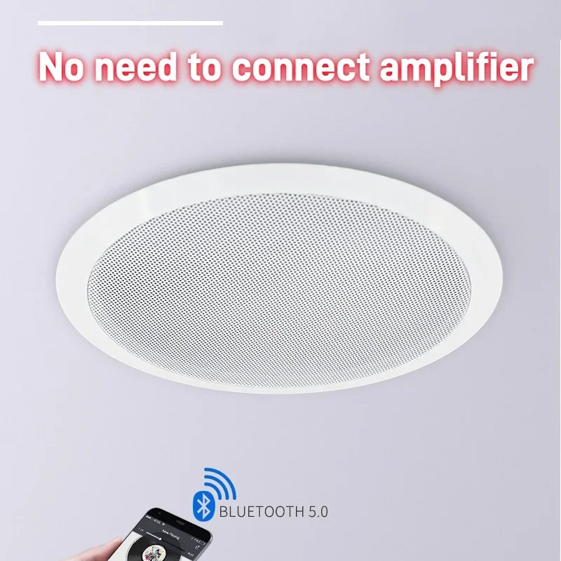 Frameless BT5.0 High Quality Ceiling System Wireless Bluetooth Speakers 20W Metal Grill Hifi Smart Home Theatre Ceiling Speaker