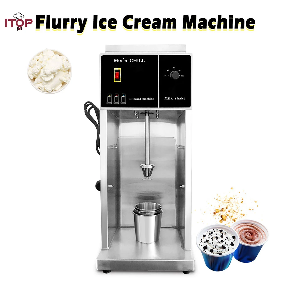DIY Kinds of Flurry Ice Cream Mixer Machine Milk Shake Mixer Machine 110-220V Speed Adjust Flurry Ice Cream Blender Machine