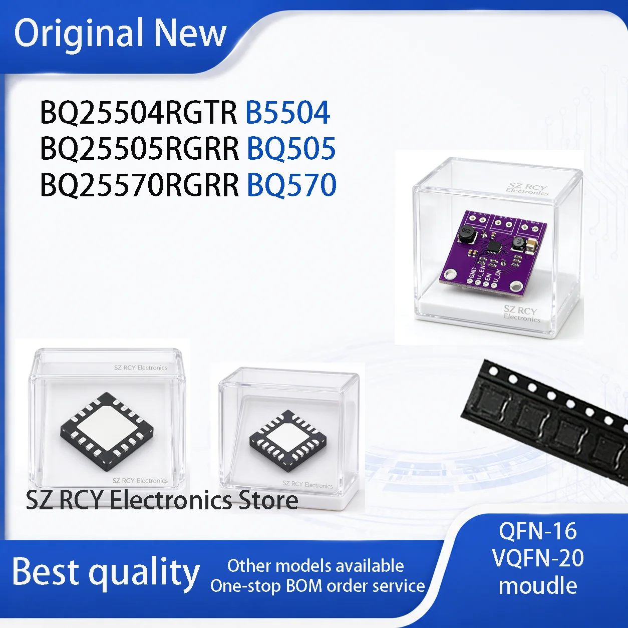 (1-5 PCS)NEW BQ25504RGTR B5504 BQ25505RGRR BQ505 BQ25570RGRR BQ570 Energy harvester module BQ25504 BQ25505 BQ25570 QFN IC CHIP