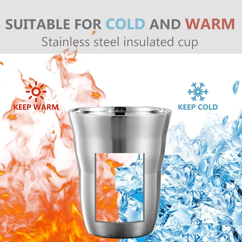 2/3 팩 금속 컵 8 OZ 스테인레스 스틸 머그잔 이 - Double Wall Mug 리뷰 및 가격