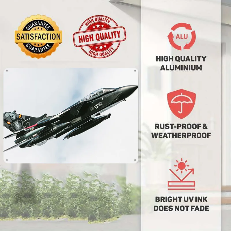 German Air Force Tornado Fighter Jet Metal Poster Perfect Gift for Fans Lovers Customized Wall Art Metal Sign for Vintage Decor
