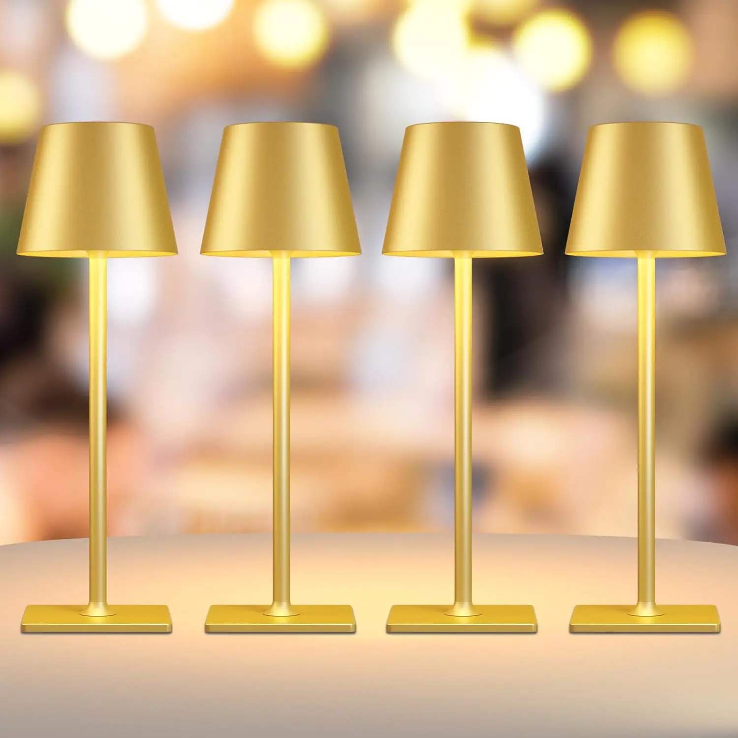 

Набор из 4 перезаряжаемых беспроводных настольных LED-ламп, аккумулятор 6000 мАч, водонепроницаемые, для дома и улицы