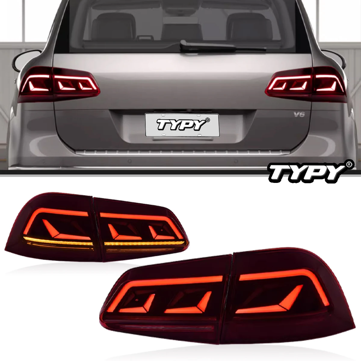 TYPY Car Tail Lights For VW Touareg 2011-2017 LED Car Tail Lamps Daytime Running Lights Car Accessories Plug And Play 4pcs