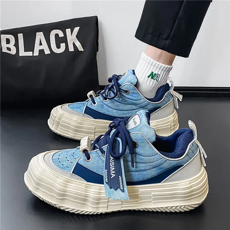 Height Increasing Flatform Shoes Thick Sole Clunky Sneakers Male Fashion Fitness Trainers Jogging Sneaker Casual Sports Men Shoe