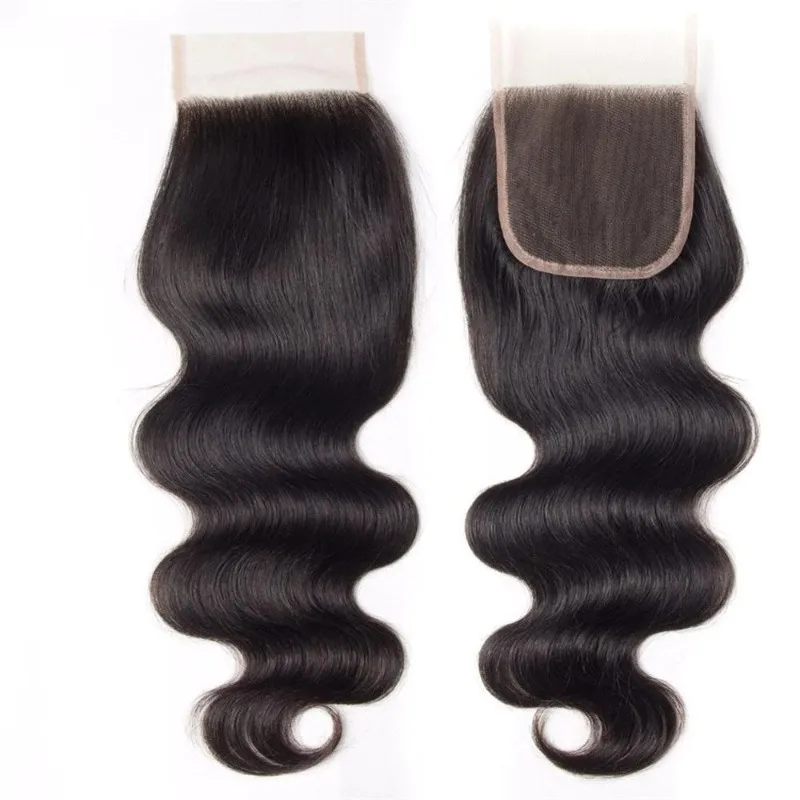 

Premium 4x4 Lace Closure Human Hair Natural Hair Straight/Body Wave 10-20 Inches Brazilian Virgin Remy Full Hand Weaving