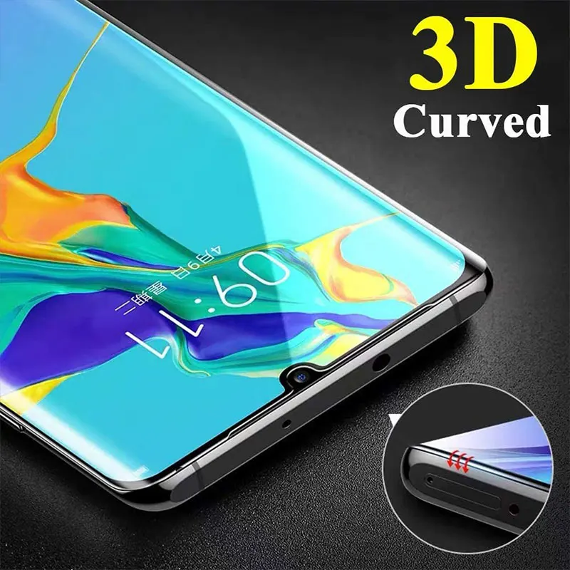 3D gebogenes gehärtetes Glas auf dem Displays chutz für Huawei P30 Pro P40 P20 Lite gehärtetes Glas für Huawei Mate 20 Pro 30 Lite