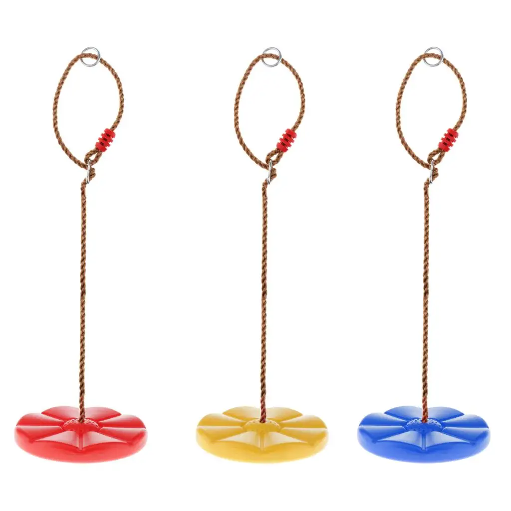 Columpio de árbol para niños, cuerda de escalada con plataformas, asiento de columpio de árbol de disco, columpios de interior al aire libre y