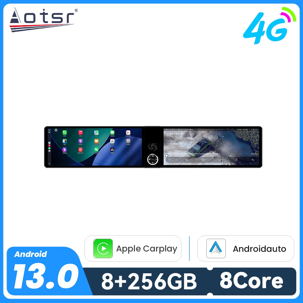 For Land Rover Range Rover Vogue 2018-2022 12.3 Inch Dual-Screen Car Radio GPS Navigation Carplay Android Auto Plug & Play