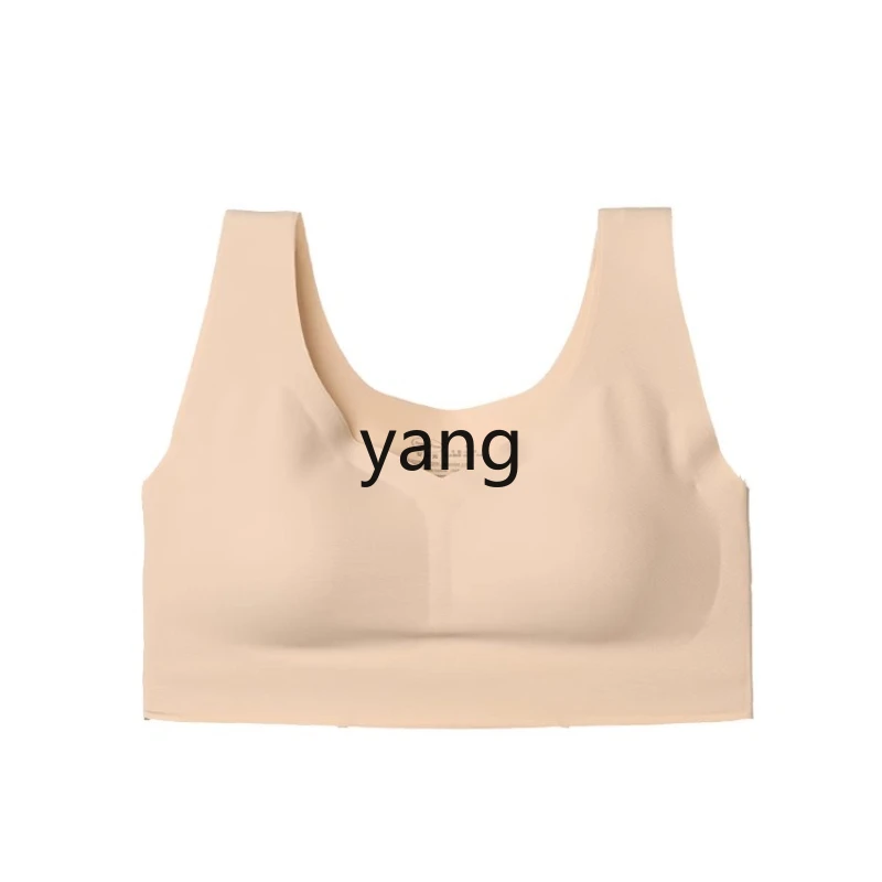 

LMM thin seamless sports vest surrounding bra women's glossy no steel ring large chest small underwear