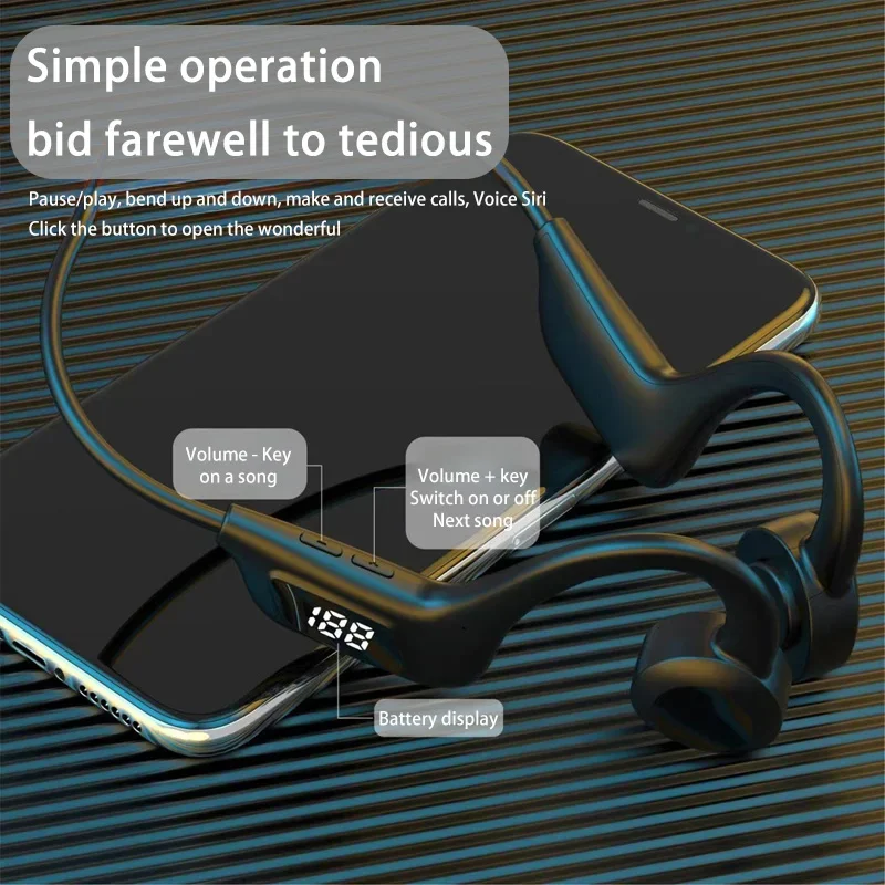 X7 Bone Conduction Earphone 16 Hours Playtime IPX5 Waterproof Bluetooth5.3 Dynamic Spatial Sound Field Headphones