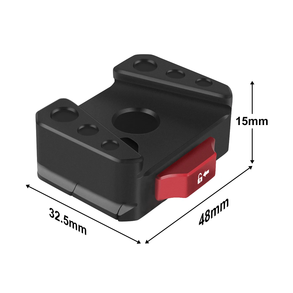 Quick Release Mount Plate Board Anti-Shake Clamp V Port für GoPro 13 Insta 360 DJI OSMO 360 Action Kamera Gimbal Stativ DSLR Käfig – Detail 27