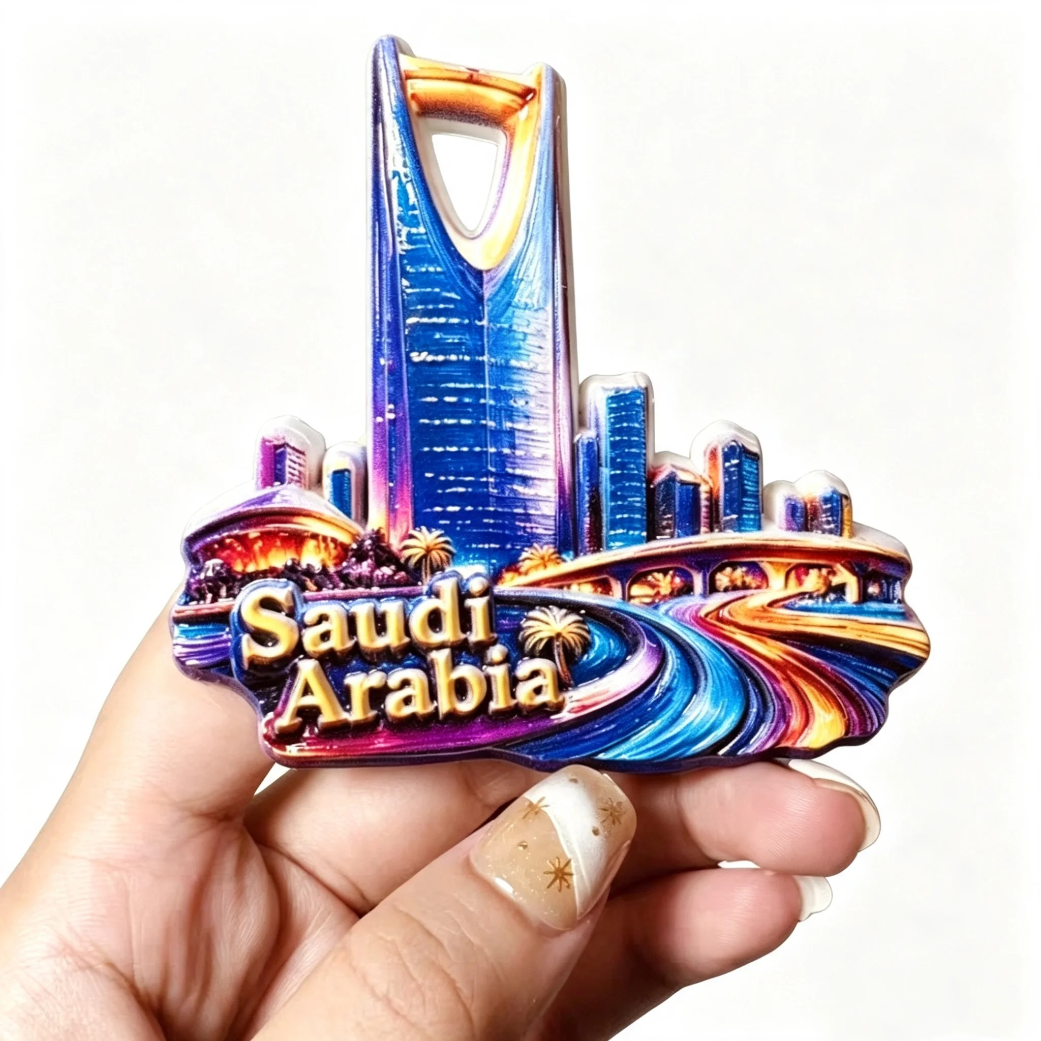 Asia  Saudi Arabia  3D Fridge Magnets Tourism Souvenir Refrigerator Magnets Sticker