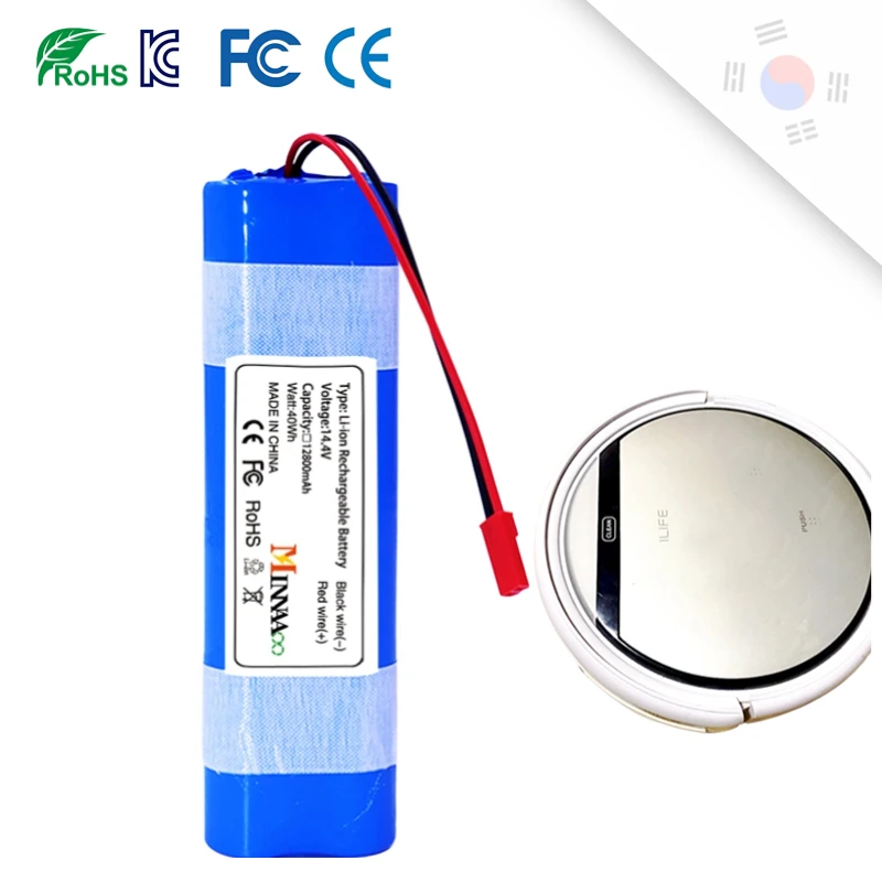 14.4V 100% Original Replacement Lithium Battery  For ILIFE V50 V55 V8s V3s Pro V5s Pro V8s X750 Robot Vacuum Cleaner 12800mah