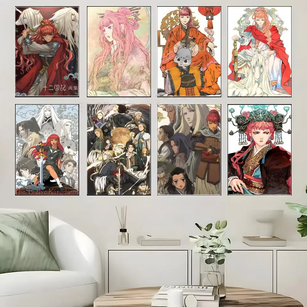 Eastern Isekai Anime T-The Twelve Kingdoms Poster  Self-adhesive Art Waterproof Paper Sticker Coffee House Bar Room Wall Decor