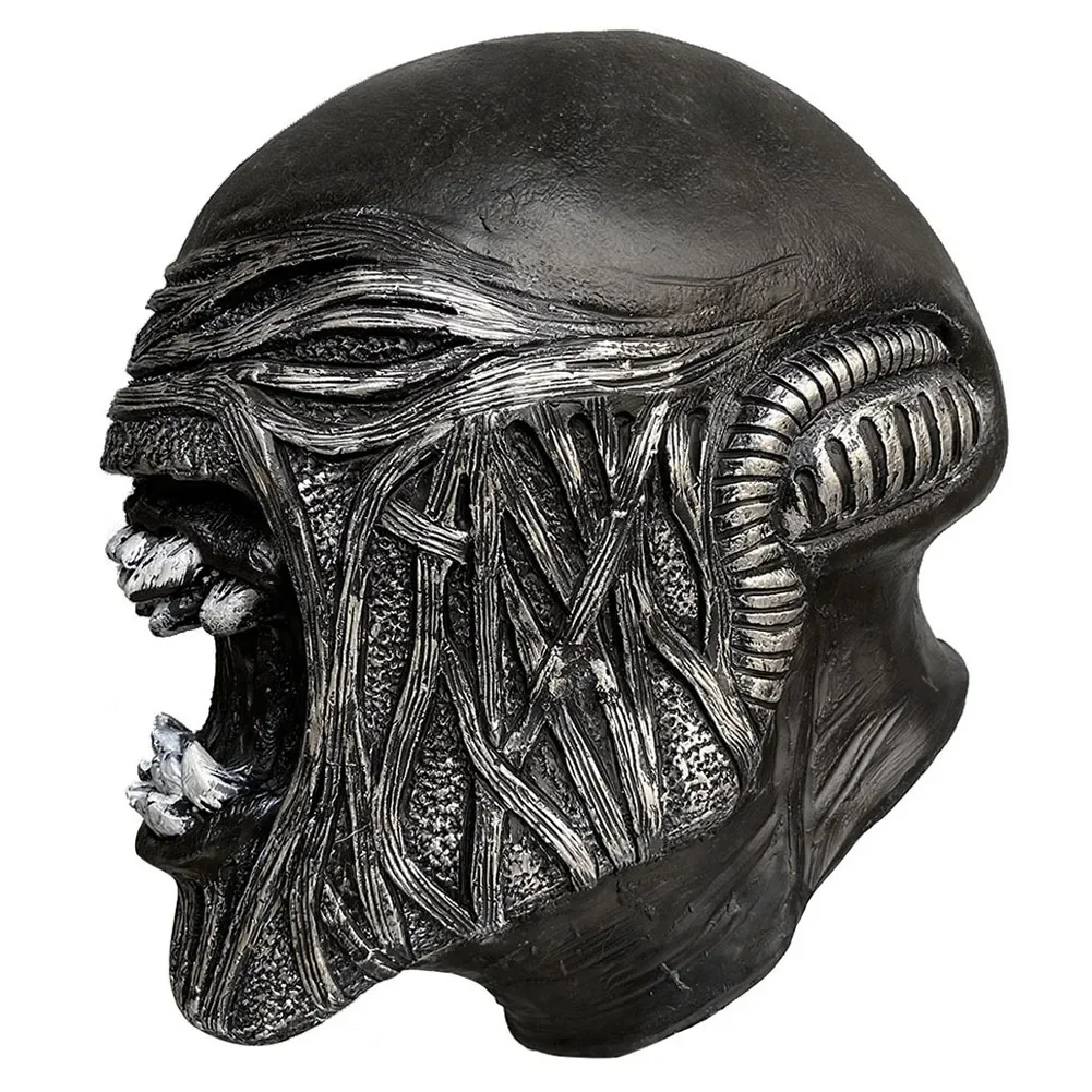 Horror Xenomorph Headwear Mask Movie Alien Male Cosplay Costume accessori uomo casco spaventoso per Halloween Carnival Role Play