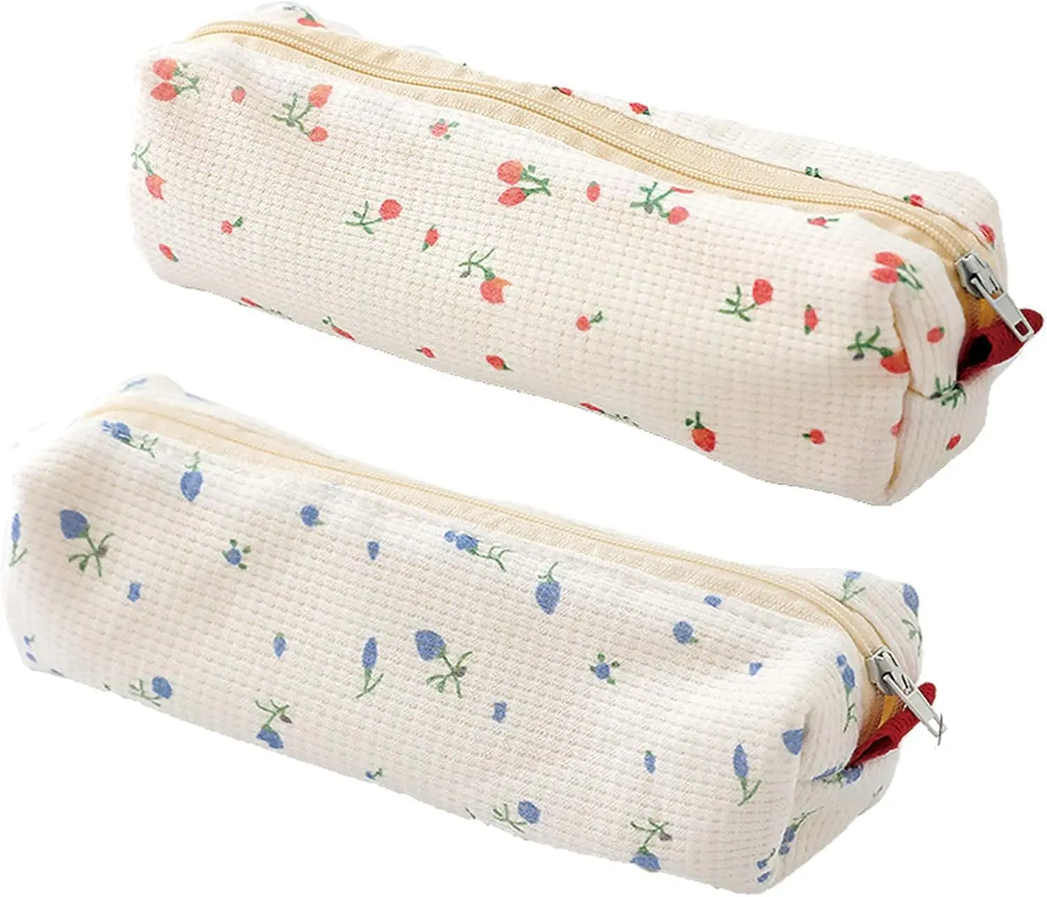 

2 Pcs Cute Pencil Case/ Pouch, Pencil Bag/Case Holder Floral Pen Holder Cosmetic Makeup Bag for Women (2Pcs Soft Flower)