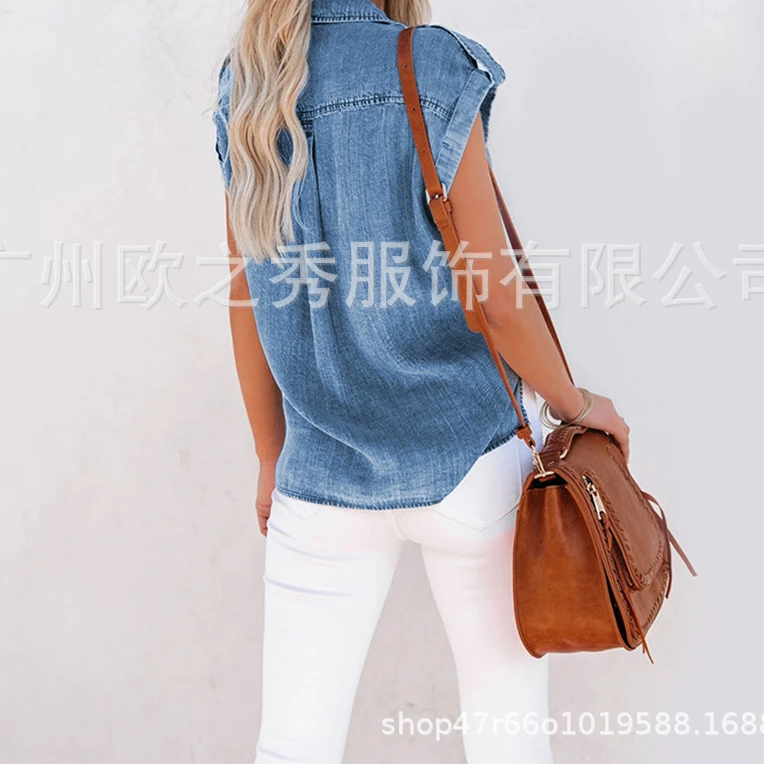 Women Shirts Tops Y2k Blouses Turn Down Collar Short Sleeve Single Breasted Summer Sexy Shirt Top Splice Loose Casual Spring