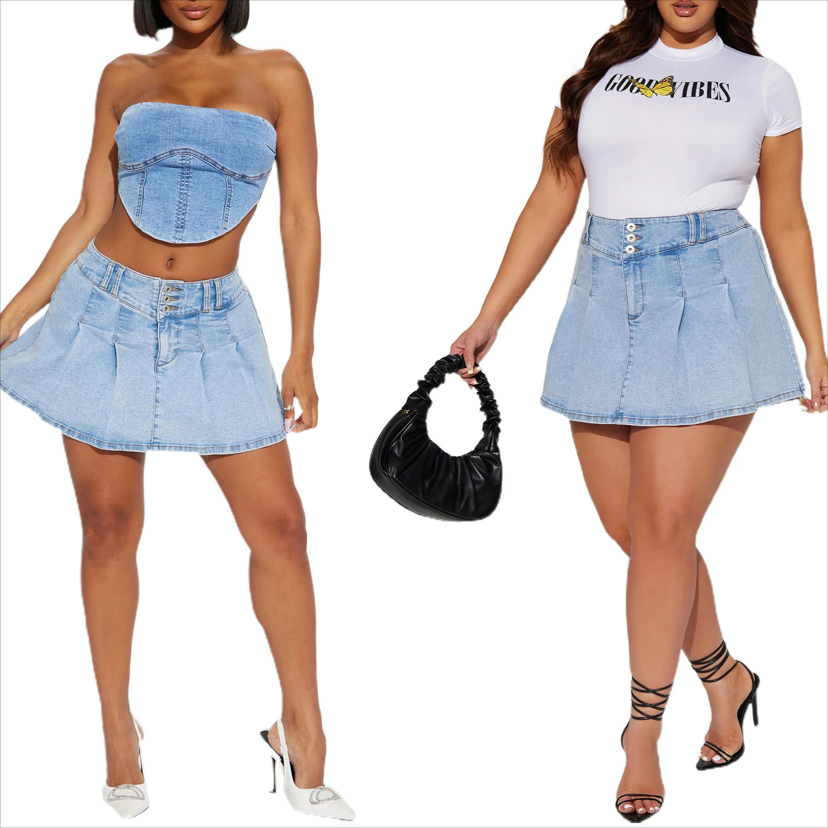 Short Skirts Dress Women Mini Denim Skirt A Line Vestidos Streetwear Sexy Slim Fit Elegant Splice Y2k Party Club Summer 2025