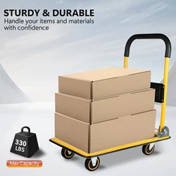 Platform Truck Hand Truck Large Size Foldable Dolly Cart for Moving Easy Storage and 330lbs Weight Capacity
