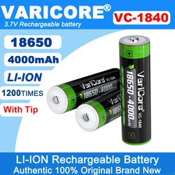 VariCore VC-1840 18650 4000mAh 3.7 V Lithium ion Rechargeable Battery for LED Flashlight Headlight