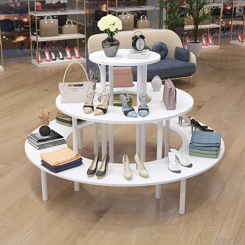 

Nakajima Display Cabinet Round Display Cabinet Bags Shoes Cosmetics Gifts Maternal and Infant Products Display Cabinet Wooden Di