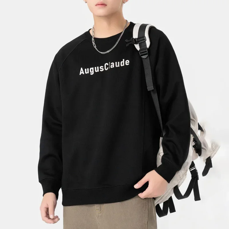 

BROWON Brand Spring 2025 Casual Streetwear Men Sweatshirts Letter Printing Hip Hop Fashion O Neck Pullover Hoodies for Men