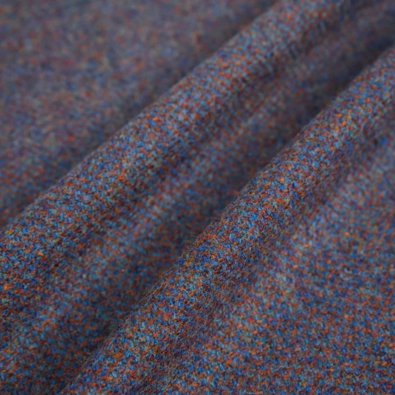 

Retro Blue Brown Herringbone 80%Wool Mix Twill Suit Coat Pants Designer Fabric Handmade Sewing Home Decoration Crafts Material