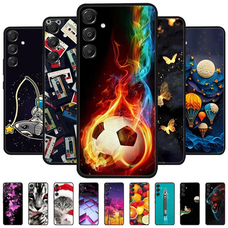 

Чехол для Samsung Galaxy A56 5G с милым мультяшным мягким силиконовым чехлом из ТПУ для Galaxy A26 A36 A 56, чехлы для телефонов GalaxyA56, черные чехлы