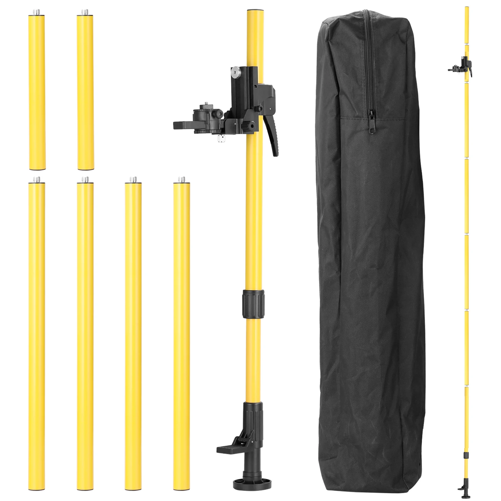 Telescopic Rod for Line Leveler Aluminum Alloy Adjustable Lift Extend Bracket Holder Stand Support for 1/4''and 5/8'' Laser Leve