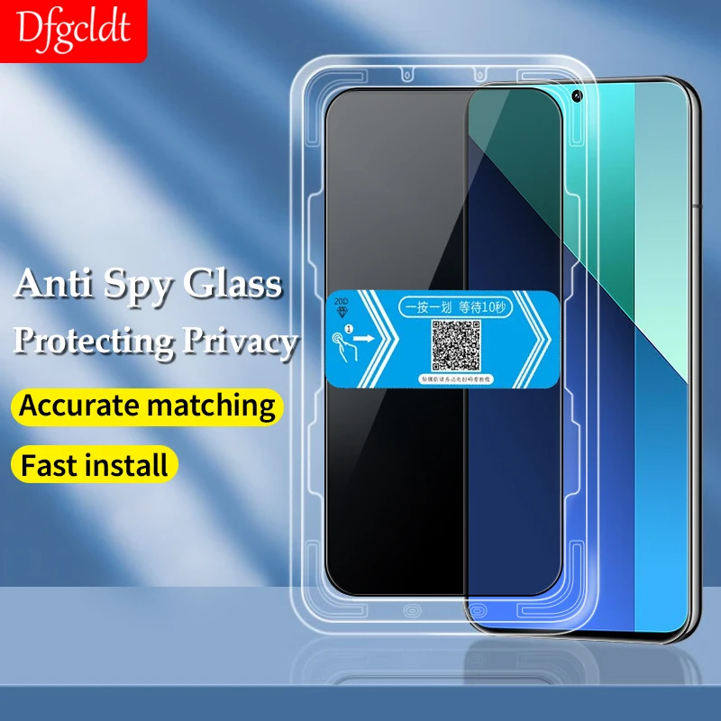 

One-click Installation Anti Spy Privacy Glass For Xiaomi Redmi Note 13 12 11 10 9 Pro 4G Screen Protector For Redmi A3X A3 A2 A1