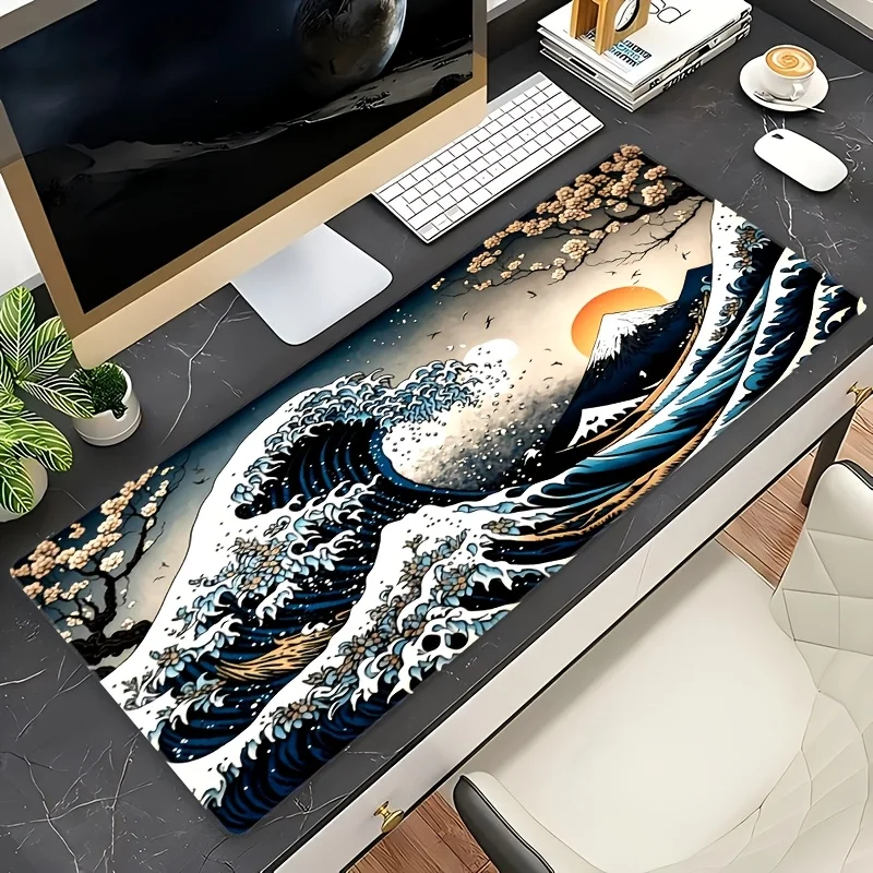 Oversize Wave Pattern Large Size Non-slip Rubber Mouse pad Computer Gaming accessories Keyboard Desktop Decorate Mat for Offices
