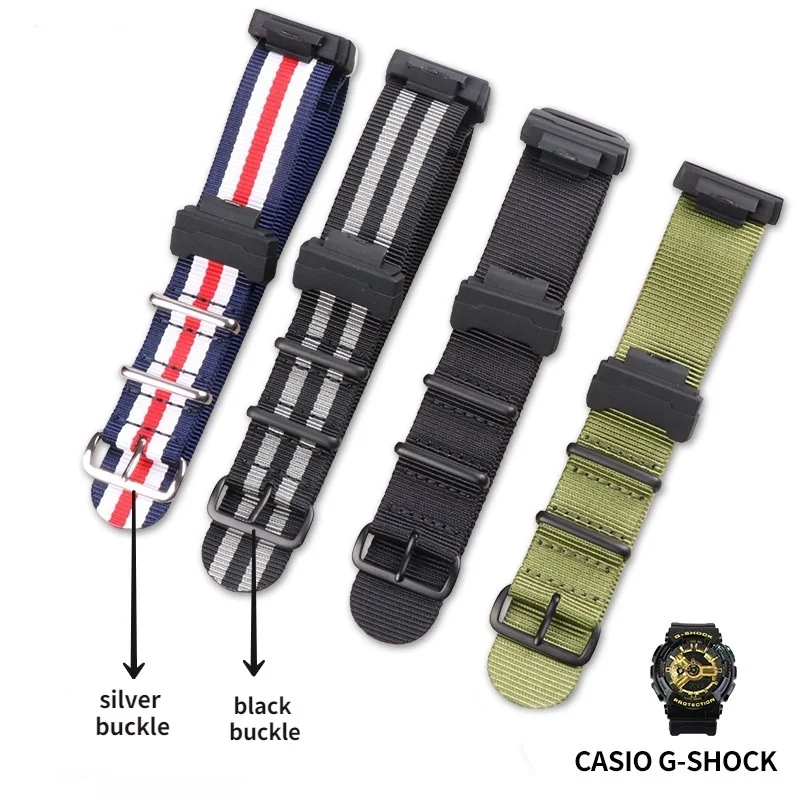 16mm Nylon Watch Straps for Casio GA100 GA200 GLX5600 G5600e DW5600/5610 DW6900 G8900 GLS100 Resin Adapter Watch Band