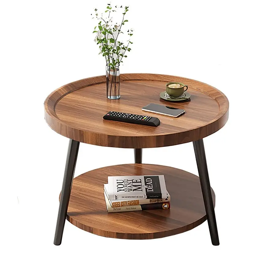 

Coffee Table, Modern Simple DoubleLayer Sofa Side Table Bedside Table, Corner Table in Balcony Living Room, Tea Table Color A, S