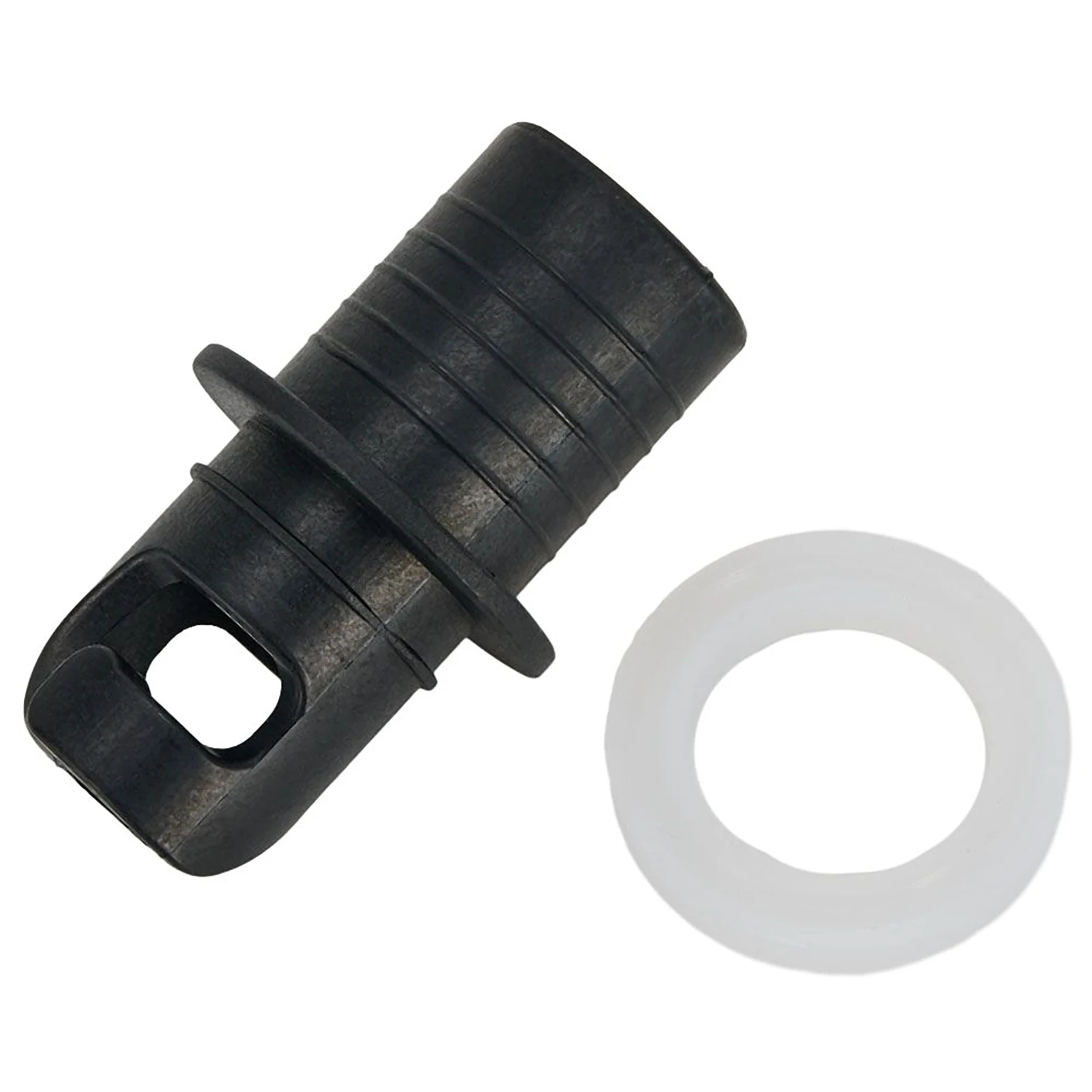 Water Sport Hose Adapter High Flexibility High Strength PVC Material Air Foot Pump Valve Black Color Connector