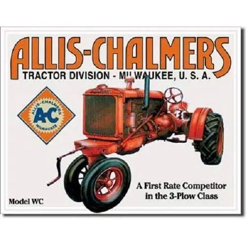 Allis Chalmers Tractor Farm Equipment Model WC Retro Vintage Look Wall Art Decor Metal Tin Sign 8x12in