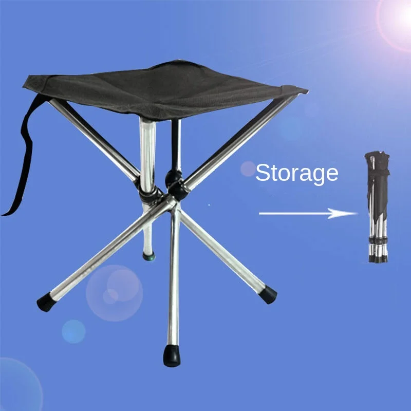 Outdoor Telescopic Folding Stool Portable Horse Stool Camping Chair Stainless Steel Folding Fishing Bench Folding Chair