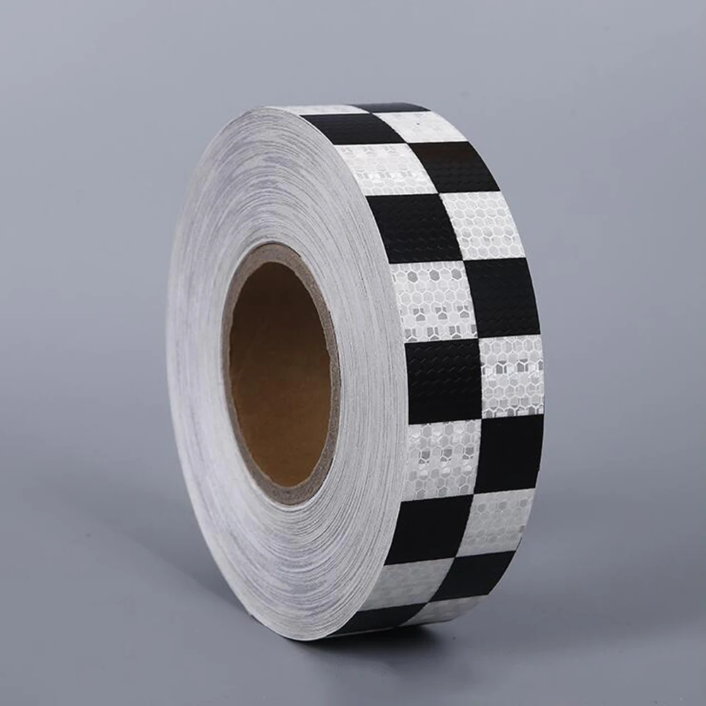 5Cm X 50M/Roll Waterdicht Waarschuwing Tape Strip Stickers Waarschuwing Licht Reflector Beschermende Sticker Reflecterende Film Auto veiligheid Mark